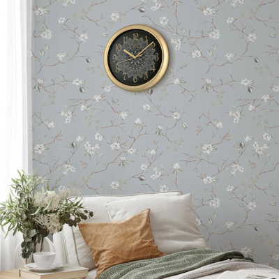 QHA018GLH Traditional Wall Clock, Gold