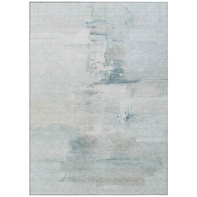 Machine Washable Indoor/Outdoor Xhevrie Sky Rug