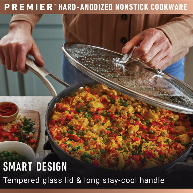 Calphalon 13" Non Stick Hard-Anodized Aluminum 2 Piece Specialty Pan with Lid
