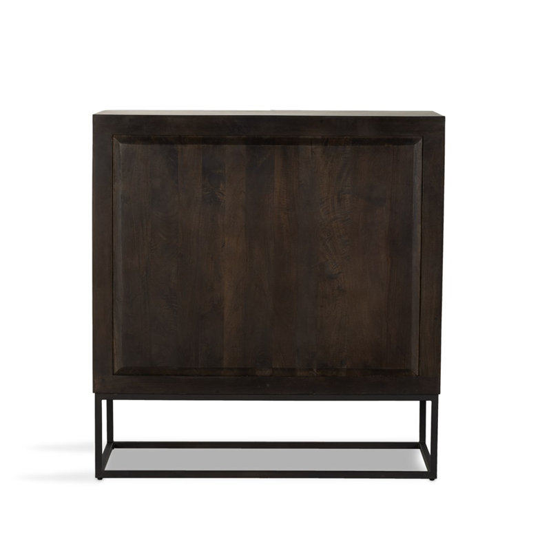 Kelby Solid Wood Bar Cabinet, Vintage Brown