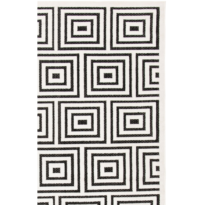 Tapis noir et crème Bosco, Rectangle 6 pi 7 po x 9 pi 6 po