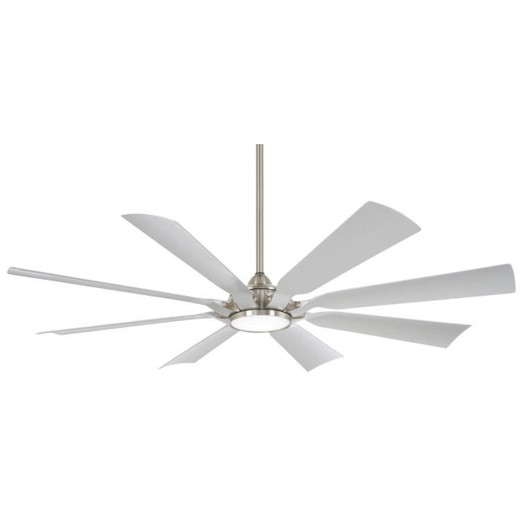 65'' 8 - Blade Outdoor LED Standard Ceiling Fan with Remote Control and Light Kit Included