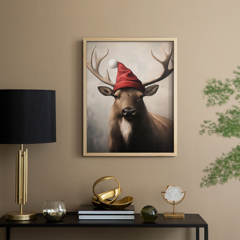 «Christmas Holiday Art», série 2-XCVI, reproduction encadrée - bois massif, H 30 po x l 24 po, Naturel