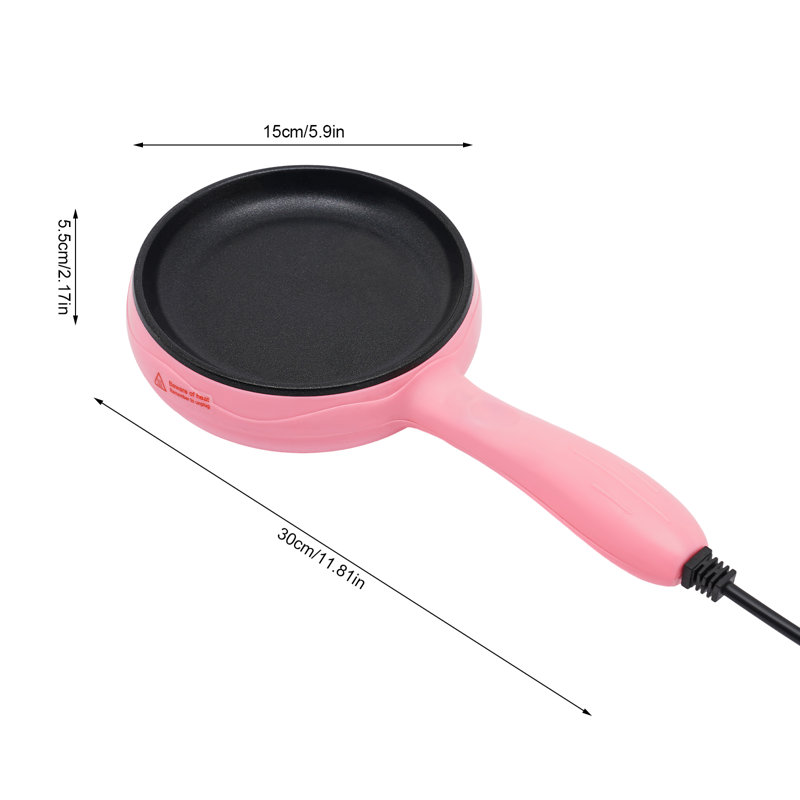Non-Stick Electric Skillet Mini Frying Pan, Pink