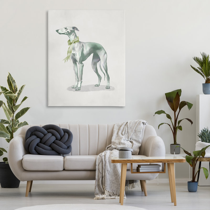Graceful Dog & Ribbon Canvas, conception par Elizabeth Medley, H 48 po x l 36 po