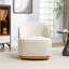 Fauteuil demi-tonneau pivotant en velours Stith-95119119