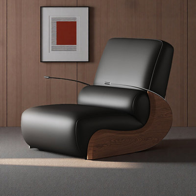 Chaise berçante de salon en similicuir