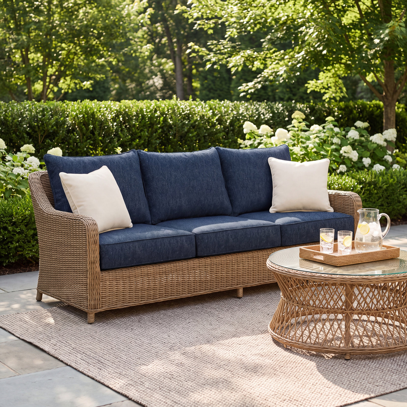 23" Sunbrella® Seat and Back Cushion, Improve Indigo Sunbrella®