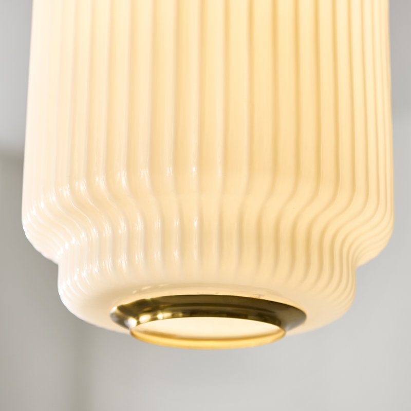 Eleta 1 Brushed Brass Pendant, 29.5 x 22cm shade