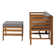 Acacia Patio Sofa with Cushions and Ottoman