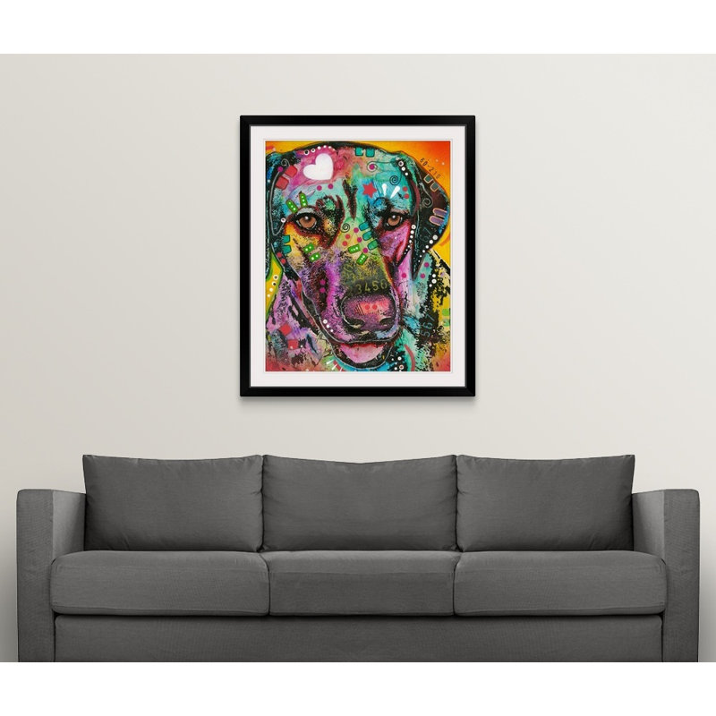 « dog art 16 », reproduction d’impression, Cadre noir, H 28 po x l 24 po x P 1 po