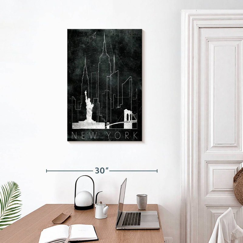 Sireci Linear NYC Skyline, 30" H x 20" W