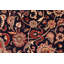 Tapis bleu marine / rouge à motif floral fait à la main 6 pi 2 po x 9 pi 3 po Bellwood