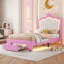 Structure de lit rembourrée avec lumières DEL-862449083