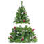 Ensemble de 4 pièces de lumières artificielles pré-éclairées avec lumières DEL, y compris une guirlande, une couronne et des arbres d'entrée pour un décor festif