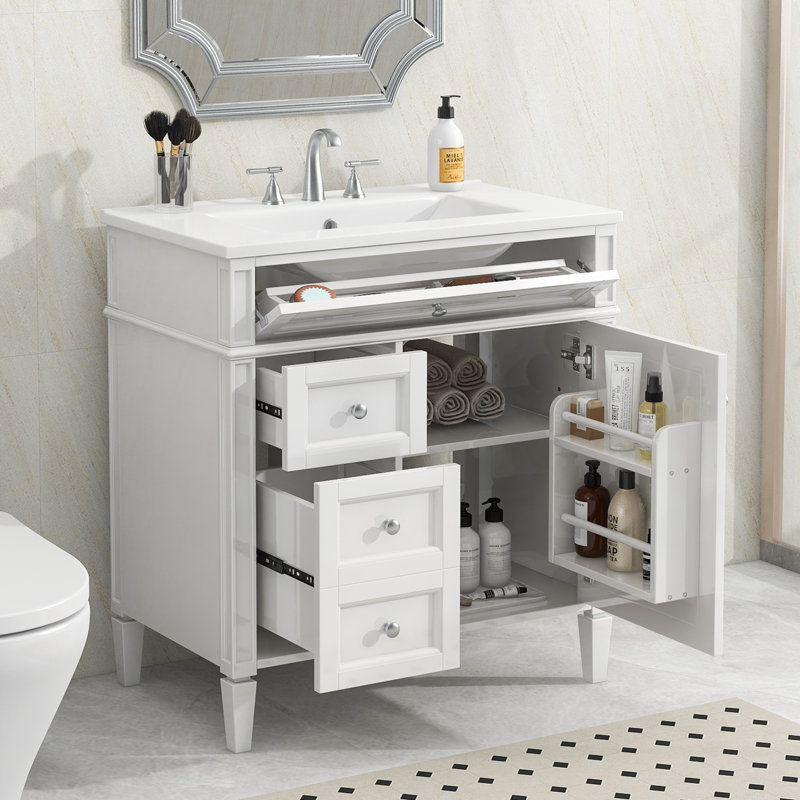 Meuble-lavabo moderne de 30 po avec lavabo et beaucoup de rangement
