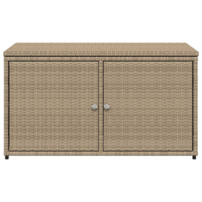 Garden Storage Cabinet 110X55x60.5 Cm Poly Rattan, Beige