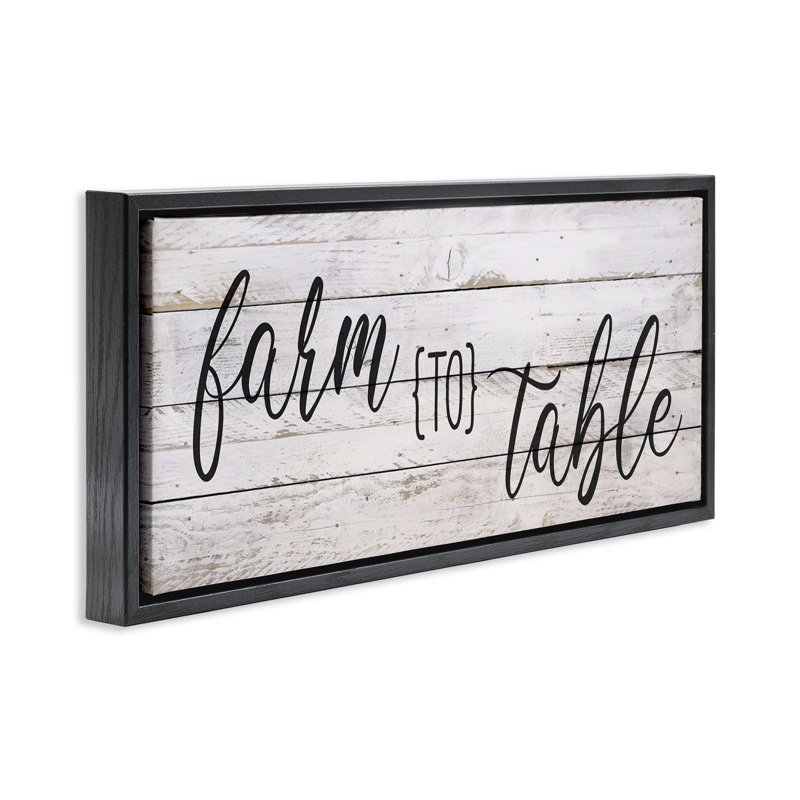 «Planked Style Farm to Table», art mural encadré par Anne Bailey rwp-144, Cadre flottant noir de jais, H 11 po x l 25 po