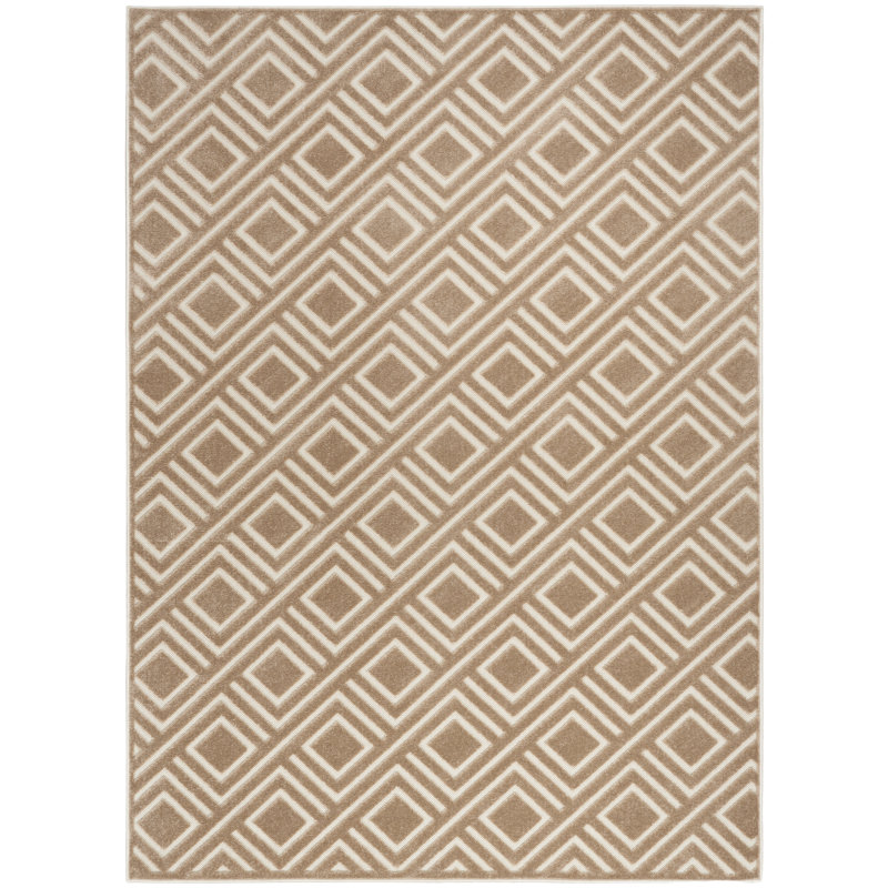 Tapis d'intérieur moderne brun Ebern Designs Garp, Rectangle 3 pi 11 po x 5 pi 11 po