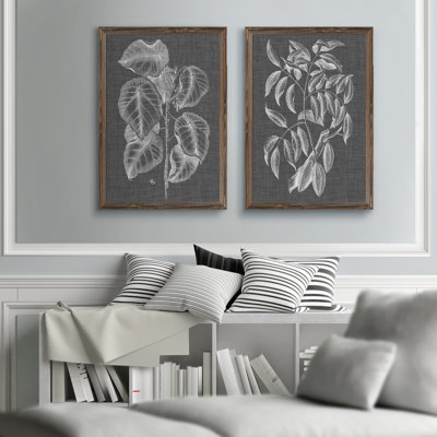 « feuillage de graphique iii » par antonyme bunjamin (abe)-ensemble de 2 reproductions d’art sur cadre photo