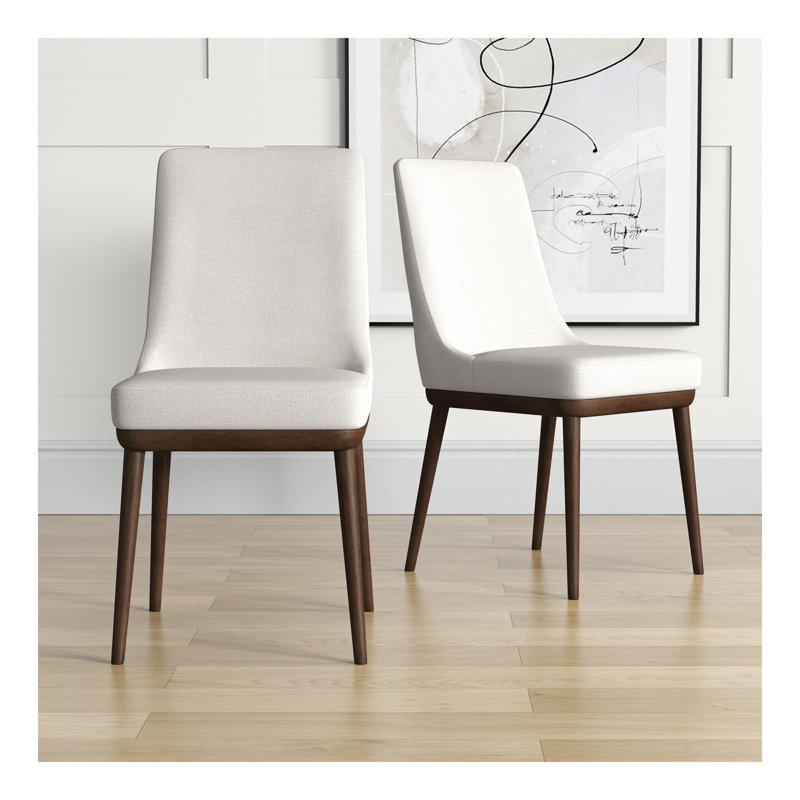 Ensemble de 2 chaises de salle à manger Kate Mid-Century, Blanc