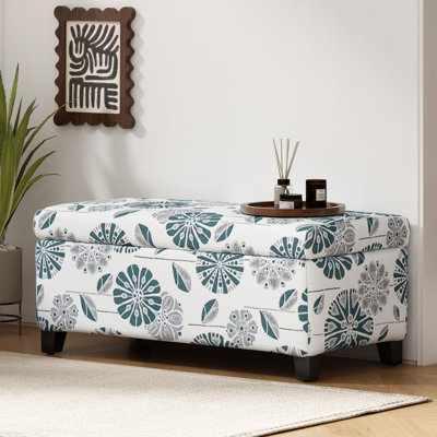 Stylish Multi - Purpose Floral With Soft Close Hinges, Adds Sophistication To Office, Stores Extra Pillows, 38.48 In Depth, 21.08 Lb Weight Functional Fabric Storage Keeps Ideal For Bedroom, 19.79