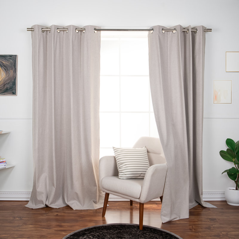 Paire de rideaux occultant en polyester Shannetta, Naturel, L 52 po x L 96 po