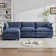 Redenius L-Shape Boucle Upholstered Sectional Sofa With Armrest