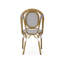 Ensemble de 2 chaises d'extérieur de style bistro français, structure en aluminium blanc et gris avec tissage en rotin