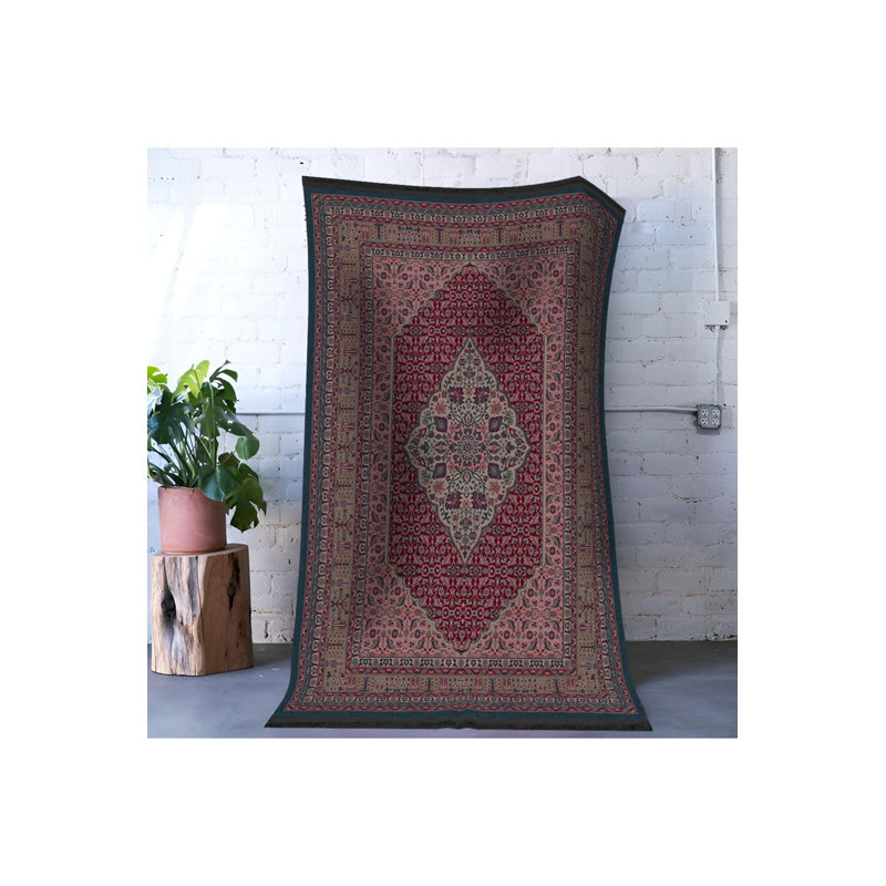 Tapis décoratif lavable à la machine rose, Tapis de couloir 4 pi 11 po x 9 pi 10 po inclus