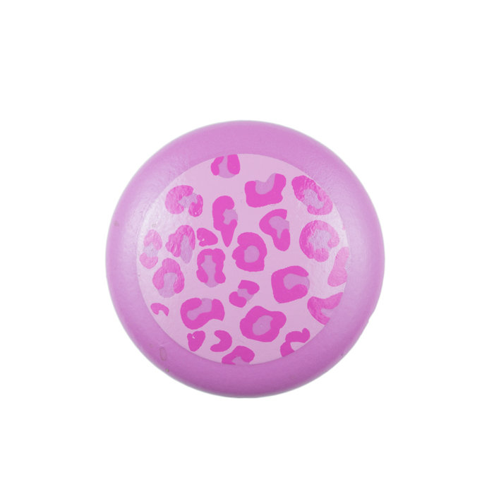 Hand Painted 1 1/2" Pink Cheetah Print Knob