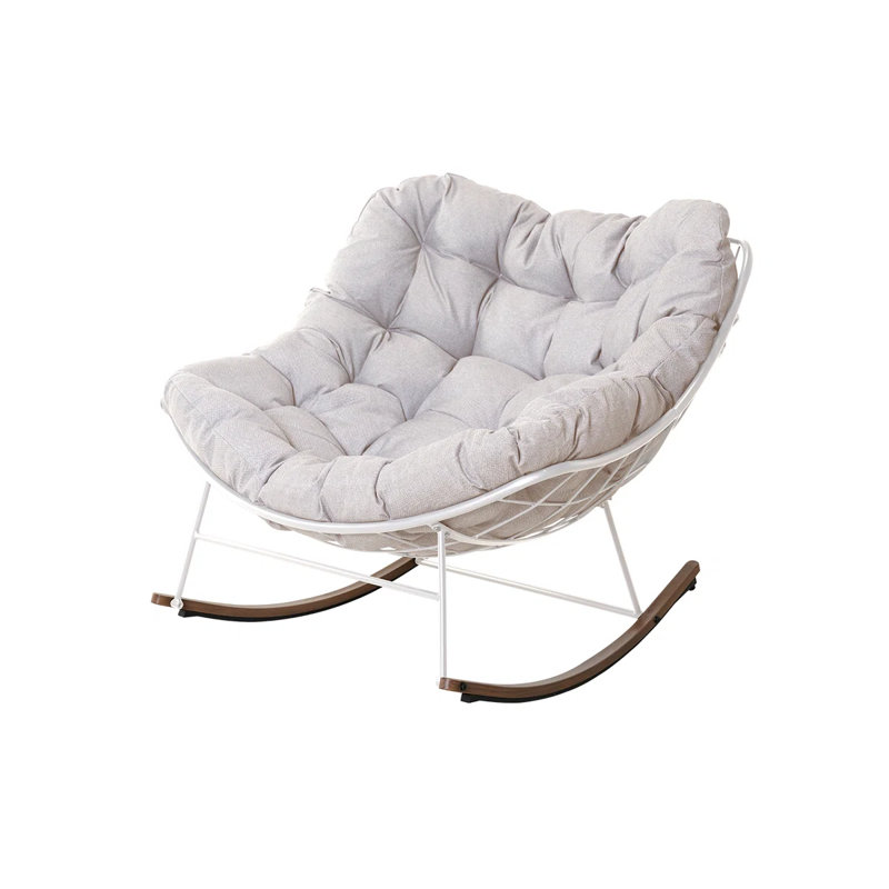 Powder Coated Steel Outdoor Chair, Beige, White