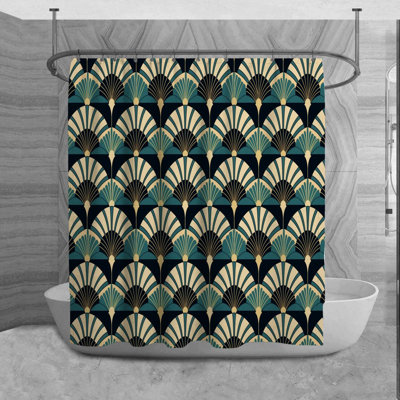 Toiya Geometric Shower Curtain