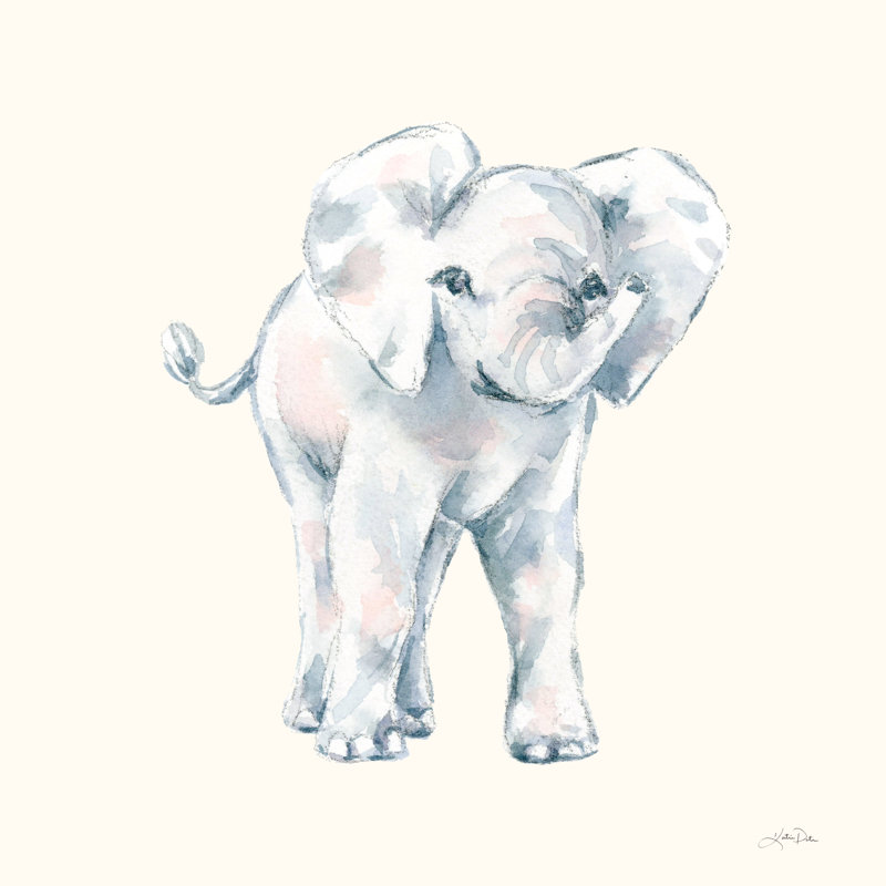 Baby Elephant On Cream by Katrina Pete - Wrapped Canvas Art Prints, 122cm H x 122cm W x 3.8cm D