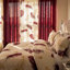 Ensemble de literie et de rideaux matelassés 9 pièces bourgogne et doré, couvre-lit élégant Boho avec 6 panneaux de fenêtre filtrant la lumière et 2 taies décoratives, couvre-lit en microfibre facile d'entretien, animaux de compagnie-121273323