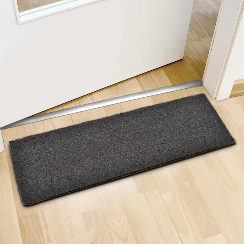 Non-Slip Outdoor Doormat, Gray, Rectangle 0'10" x 2'6"