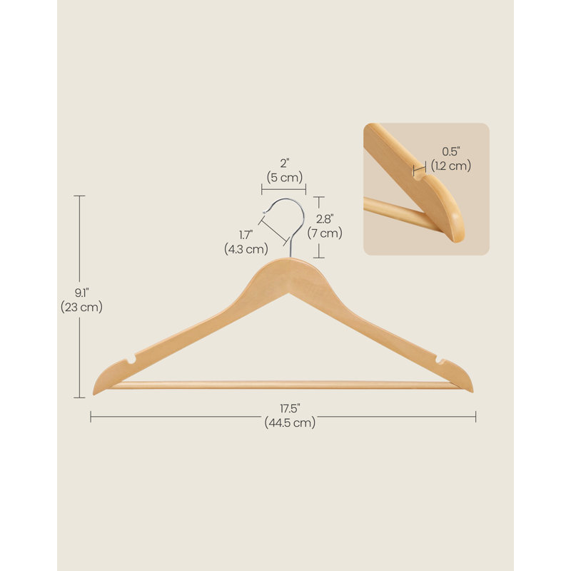 Wood Standard Hanger for Suit/Coat, Yellow, 30