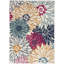 Tapis floral en polypropylène tissé à la machine beige / orange / bleu-242844223