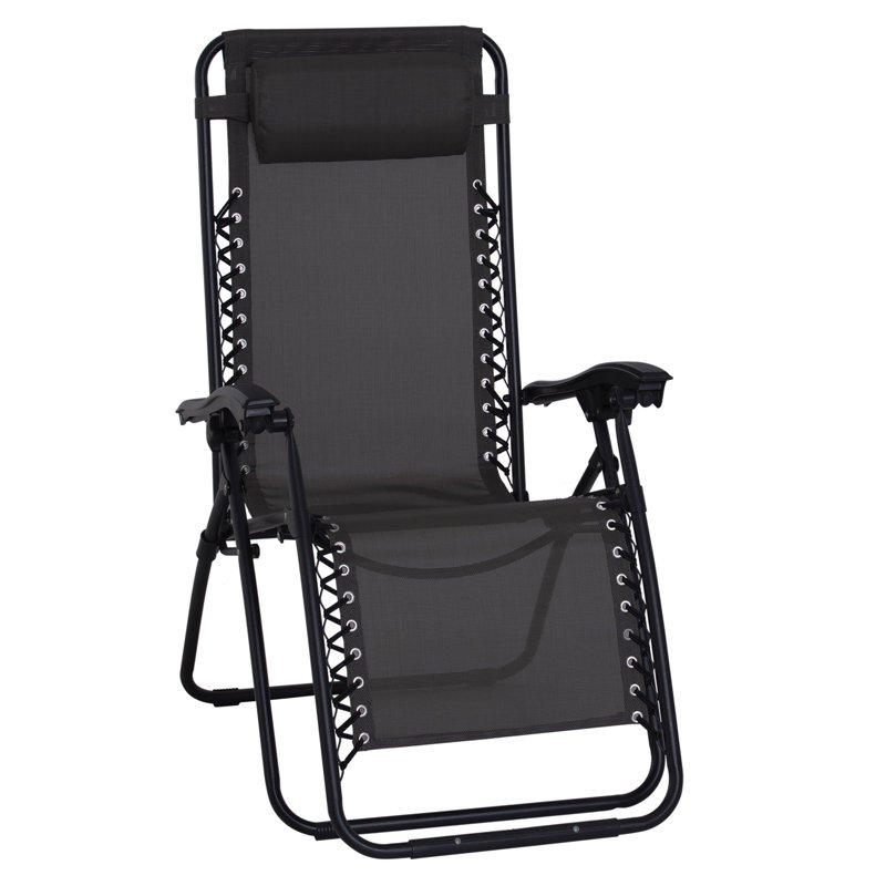 Potomac 90cm Long Reclining Single Chaise, Black