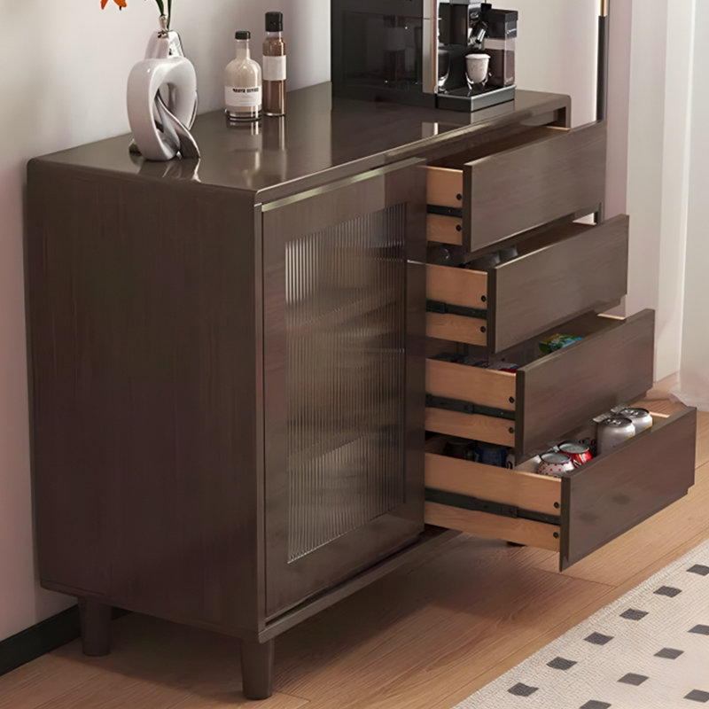Modern Simple Solid Wood Sideboard. 35.43'' Sideboard, Brown