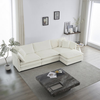 Canapé modulaire surdimensionné en forme de L avec repose-pieds réversible Free Combination Comfy Upholstery