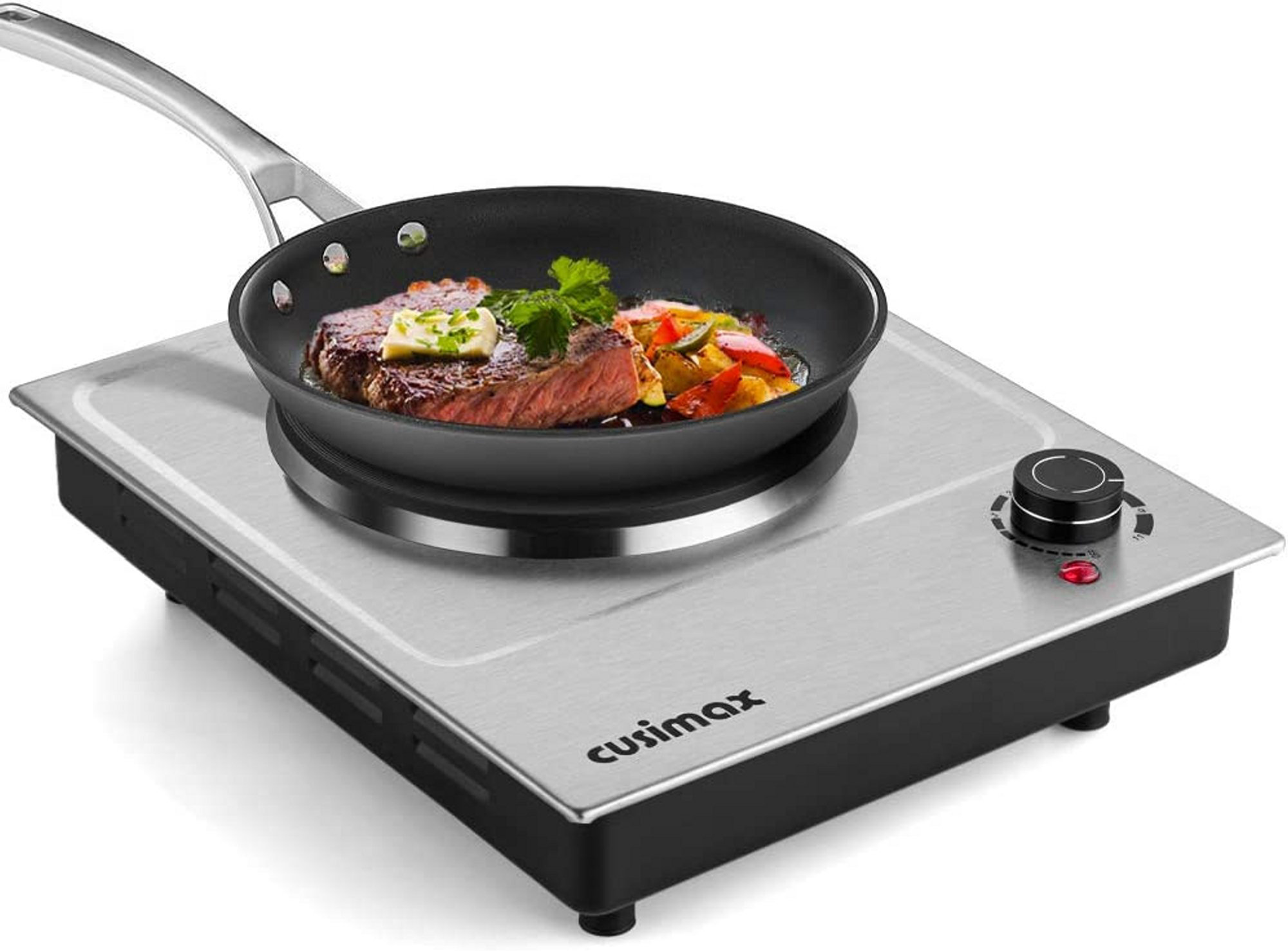 Cusimax 900W+900W Double Hot Plate, Portable Electric Double