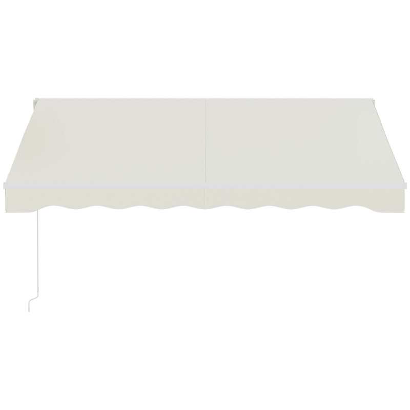 Outsunny Retractable Awning, Patio Awning Sunshade Shelter with Manual Crank Handle, 280gsm UV Resistant Fabric and Aluminum Frame for Deck, Balcony, Yard