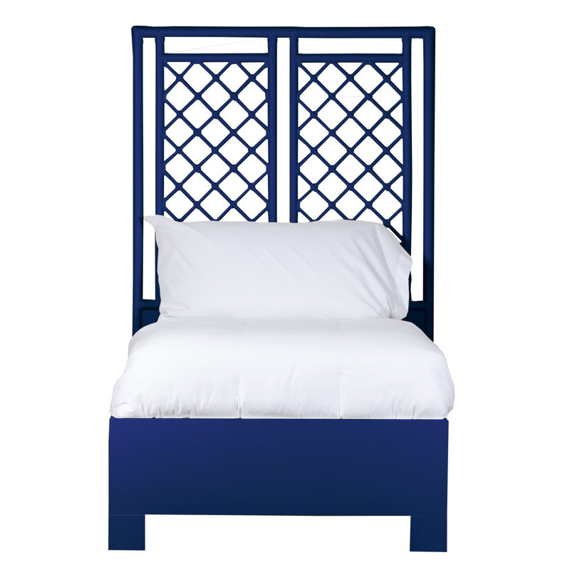 X & Diamond Low Profile Platform Bed, Twin, Navy