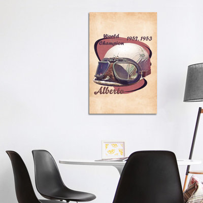Alberto Ascari's Helmet Retro by Pop Cult Posters - Wrapped Canvas Print