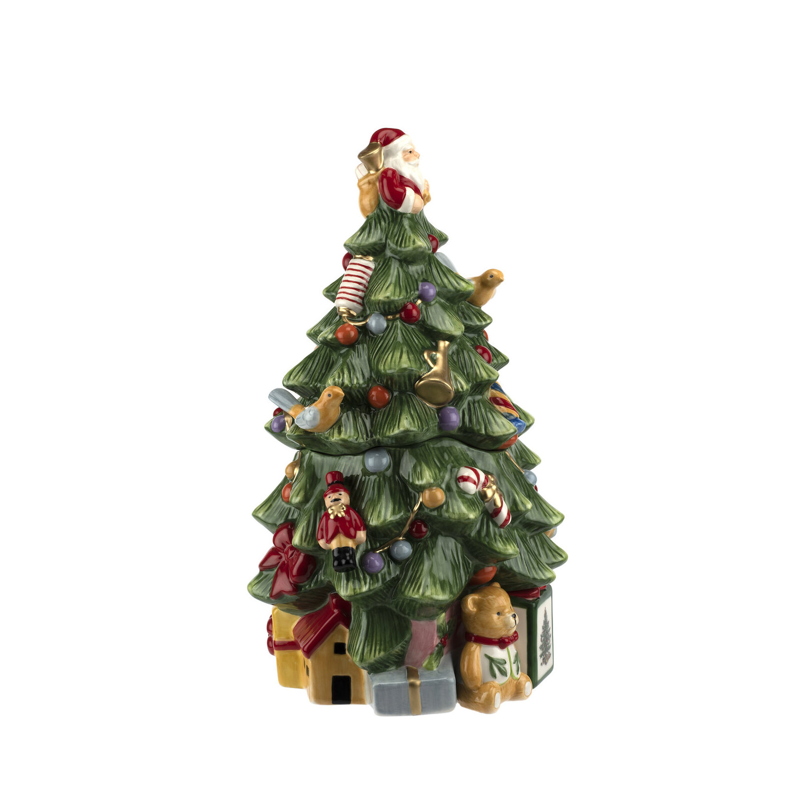 Spode Christmas Tree Tree Cookie Jar 12.25"