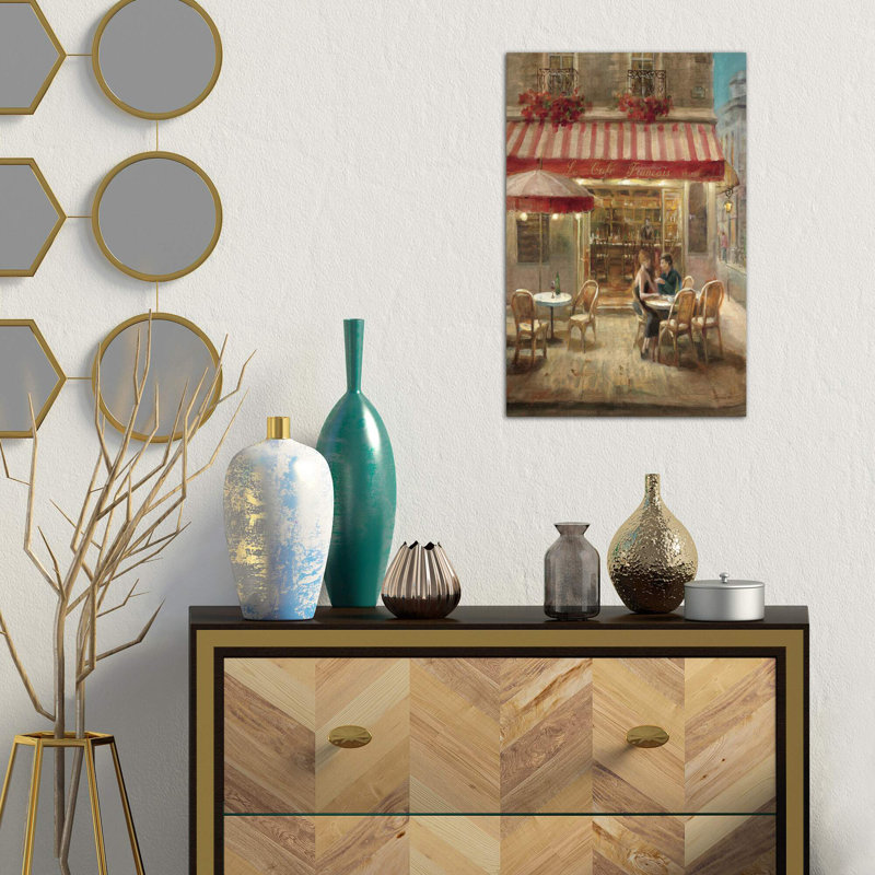 Paris Cafe II Crop by Danhui Nai - Wrapped Canvas Painting, 66.04 cm H x 45.72 cm W x 1.91 cm D