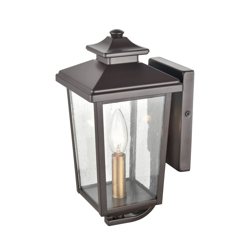 Grande lanterne murale d'extérieur Freea, Brun, H 9,13 po x l 5,38 po x P 5,38 po