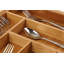 Organisateur de tiroir extensible en bambou - Grand porte-ustensiles de cuisine pour la coutellerie, l'argenterie, le rangement de couverts - Organisateur d'ustensiles pour les tiroirs de cuisine, bureau, plateau de rangement pour tiroir à ordures, 8 fentes