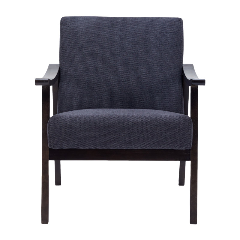 Chaise rembourrée avec pieds en bois massif, Bleu antique